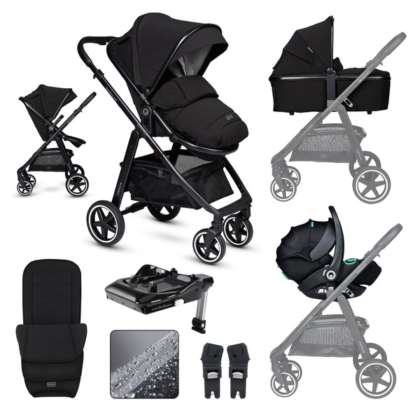 miniuno Ventoura Travel System & Isofix Base Bundle – Black