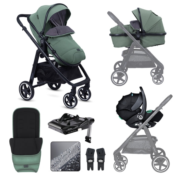 miniuno TouraGo Travel System & Isofix Base Bundle – Shamrock