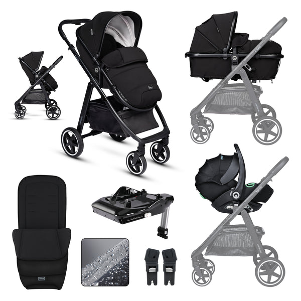 miniuno Toura Travel System & Isofix Base Bundle – Black