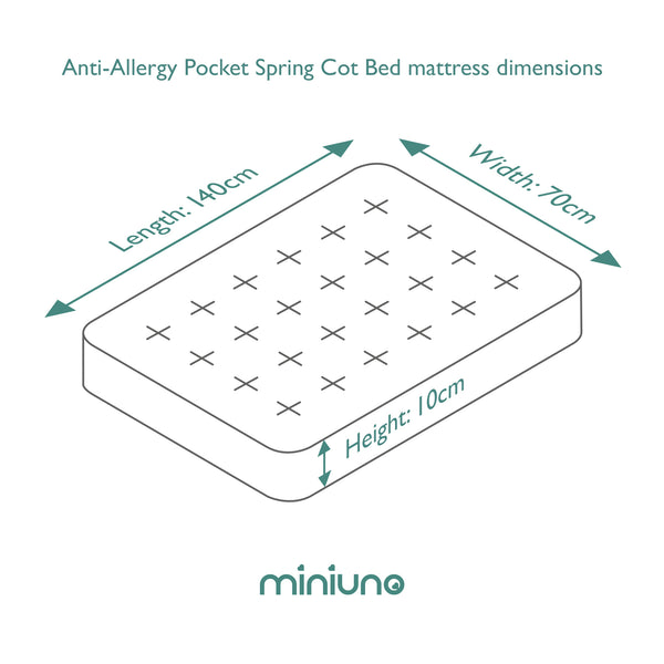 Anti-Allergy Pocket Spring Cot Bed Mattress (140 x 70cm)