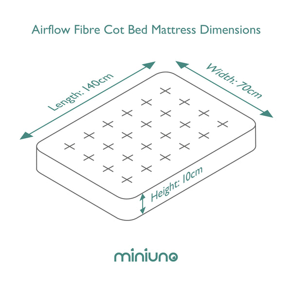 miniuno Airflow Fibre Cot Bed Mattress (140 x 70cm)